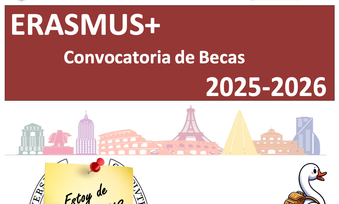 ABIERTA CONVOCATORIA ERASMUS+ 2025/26. Plazo de solicitudes: del 4 al 19 de diciembre de 2024